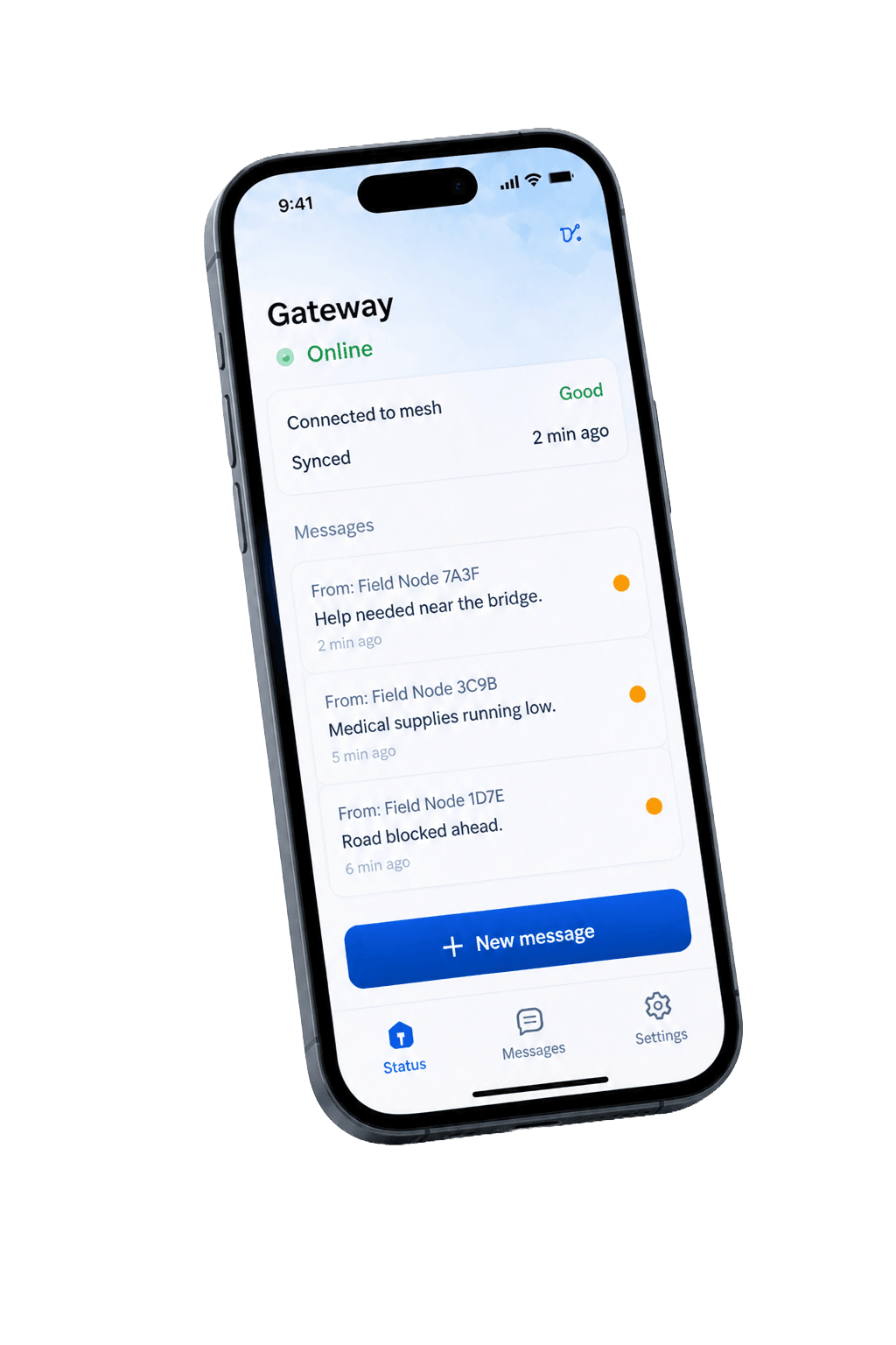 Mobile gateway status preview
